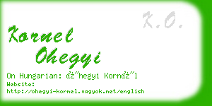 kornel ohegyi business card